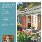 Illustration of a bright Whidbey Island-style home with spring landscaping and open front entry, Oak Harbor, Washington